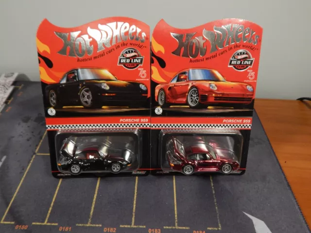 Hot Wheels RLC 75 Years of Porsche Red & Black Porsche 959 Pair