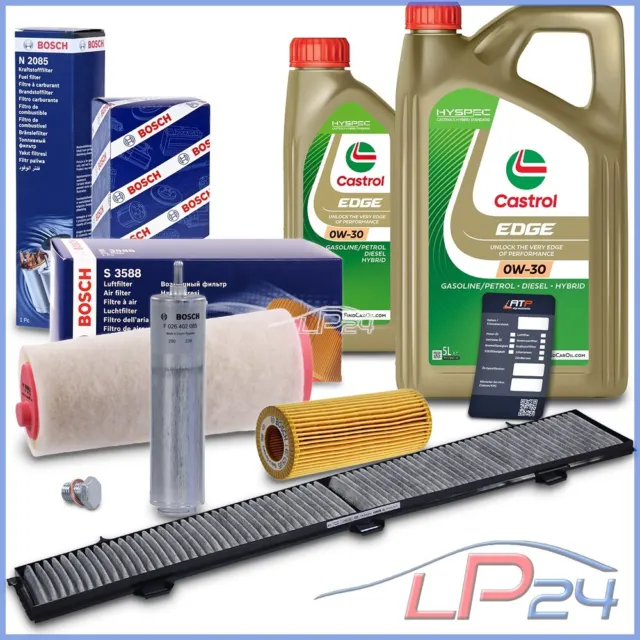 Bosch Kit De Révision B+6L Castrol 0W-30 Pour Bmw Série 3 E90 E91 318 320