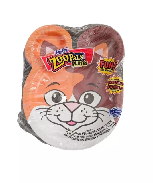 Sealed Hefty Zoo Pals 30 Count Coated Paper Plates 2023 Edition 2 Packs Of  15
