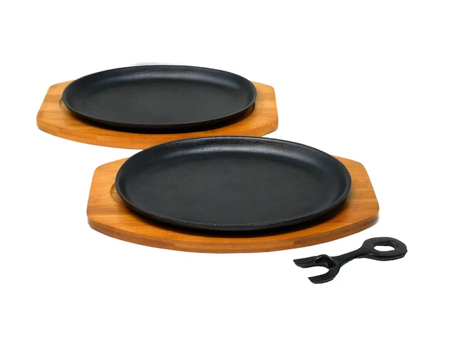 Placa de fundición de acero industrial Ishigaki grande -tamaño negro platos: ancho 24