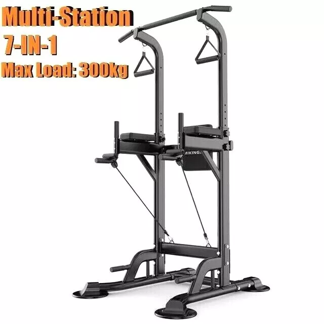 Power Tower Chin Up Station Pull Up Multi-Grip Bar Home Gym Power Rack Fitness