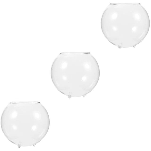 3 Pack Globe Flower Bowl Micro Landscape Vase Fish Bowls Betta Fish Delicate