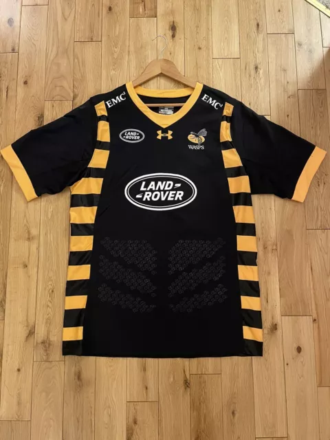 London Wasps 2016 150 year Rugby Union Black Under Armour Shirt Men’s size 4XL