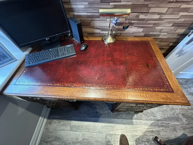 antique oak pedestal desk