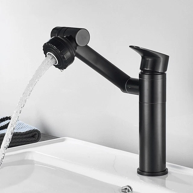 Grifo de baño montaje en cubierta 1080° giratorio Splash Proof Mixer