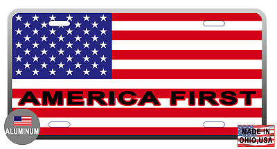 License Plate Usa America Flag Durable Aluminum Quality Full Color Gloss Lp#118