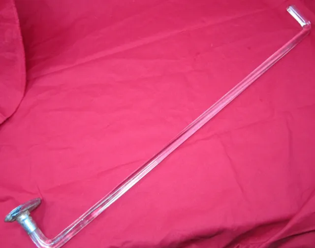 Towel Bar Clear Glass 24.5"x 5/8" Diam Art Deco 1920's Mounting HW One Side Only