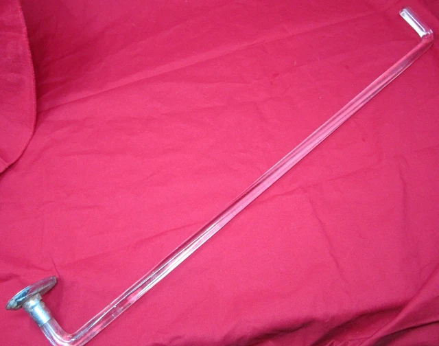 Towel Bar Clear Glass 24.5"x 5/8" Diam Art Deco 1920's Mounting HW One Side Only