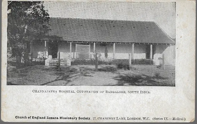 Channapatna, India - Hospital outstation Bangalore - Missionary postcard c.1900s