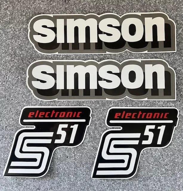 Dekorsatz  WEISS GRAU Simson S51 Electronic Aufkleber Set  Dekor Premium   DDR