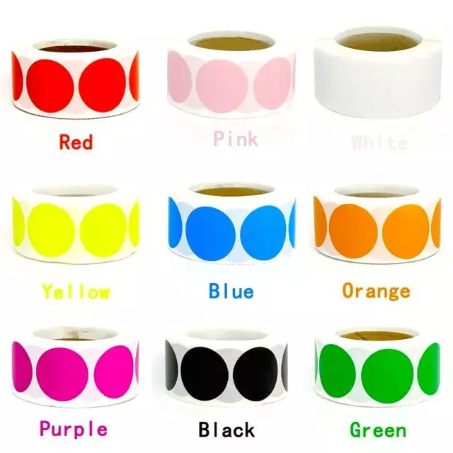 500 Round Color Coding Circle Dot Sticker Roll Removable Self-Adhesive Label