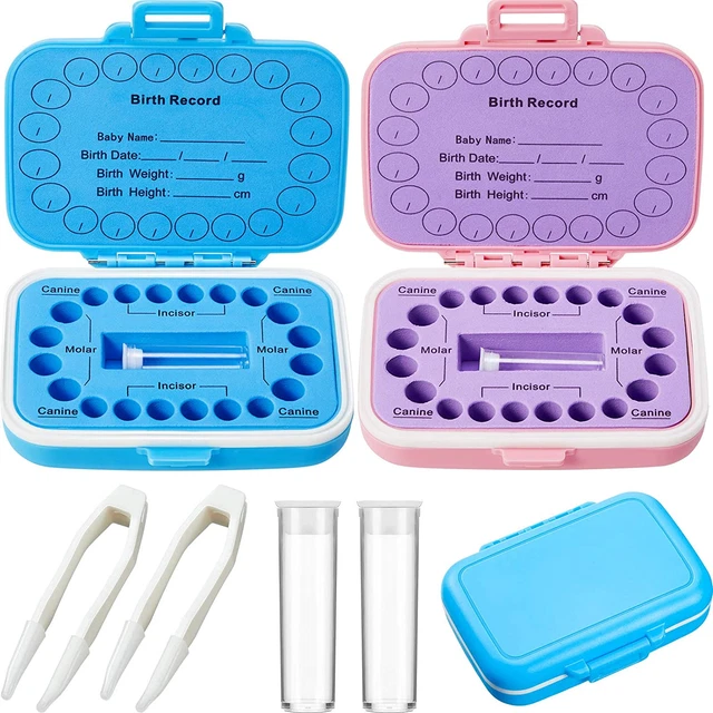 2 Pieces Baby Teeth Keepsake Box Tooth Holder Kids Teeth Keepsake Holder Teeth C