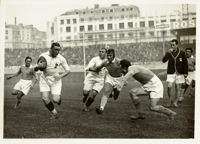 Photo Vintage 1937 - Match De Rugby France Vs Roumanie Au Stade Jean Bouin (Paris)