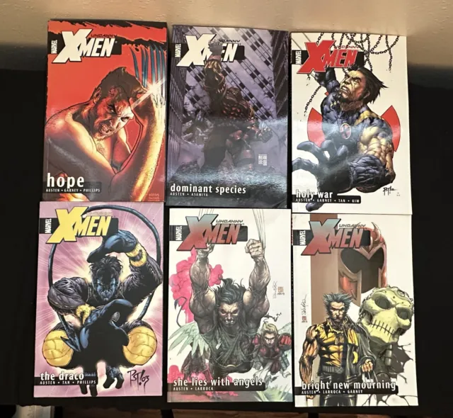 Uncanny x-Men vol. 1-6 Austen TPBs lot--used but very good condition!