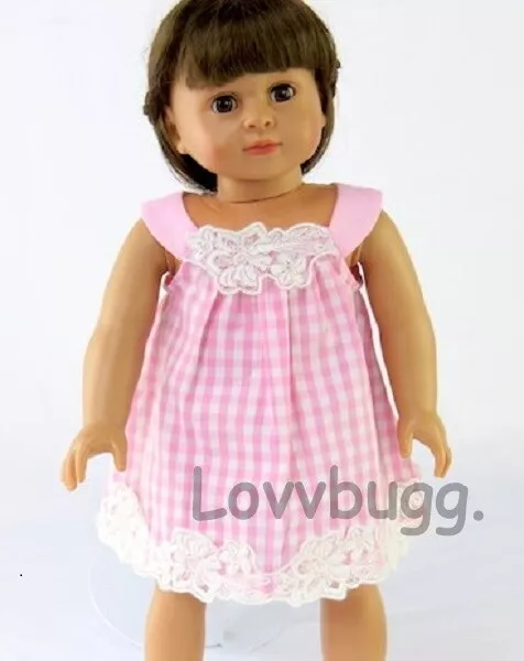 Pink Gingham Dress for Baby or American Girl 18" Doll Clothes FREESHIP ADDS LOVV