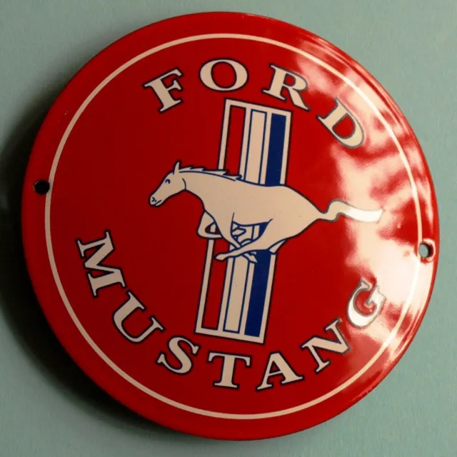 FORD MUSTANG = Tür- Emailschild USA um 2015 MAKELLOS Pferd Steve McQueen BULLITT