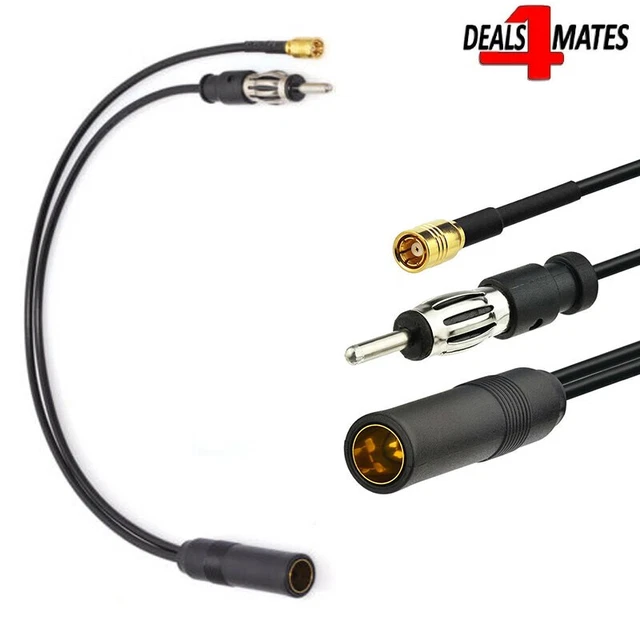 DAB FM / AM SMB Car Aerial Cable Antenna Splitter Adapter Radio Active