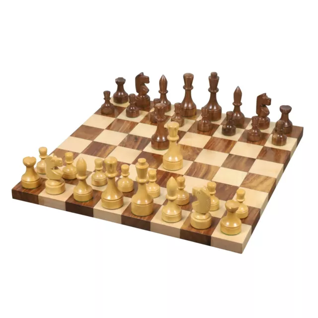 3.8" Bundesform Alemán Staunton Ajedrez Juego Pieza de & Tabla - Dorado