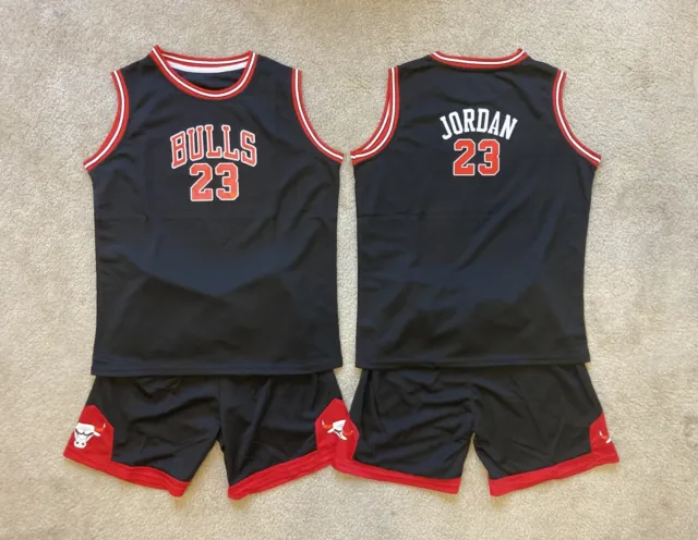 Kids Youth Jordan Bulls Jersey Toddler Baby Basketball Uniform Set - 2T-4T, 5-10