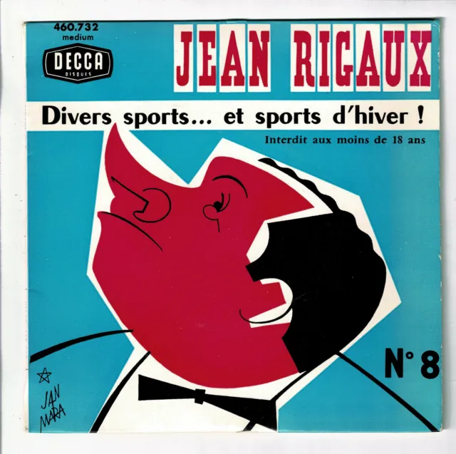 Jean RIGAUX Vinyle 45T EP DIVERS SPORTS D'HIVER ! N°8 Int. -18 ans -DECCA 460732