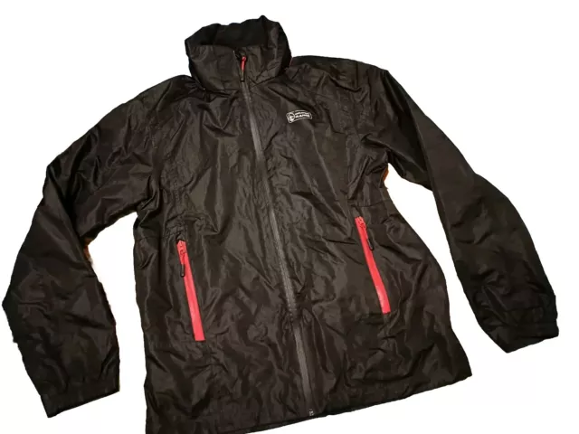 CRIVIT OUTDOOR Mountain Range Mens 44" Chest Black/Red Hooded Waterproof Jacket