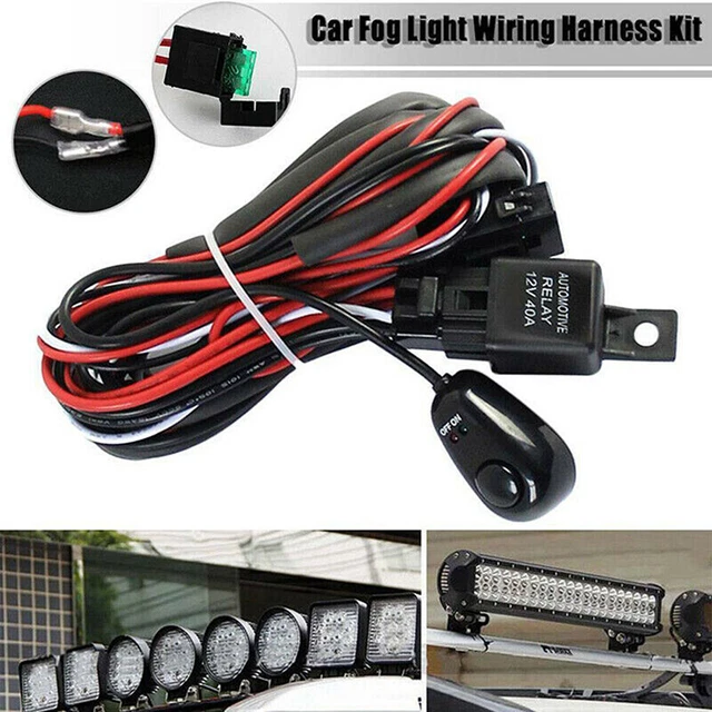 LED Work Light Bar Wiring Harness Remonte Control Switch Kit Offroad 12V CarY  q
