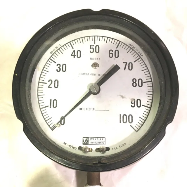 Weksler  Pressure Gauge 4 1/2" 0-100 Psi 1/4 Npt