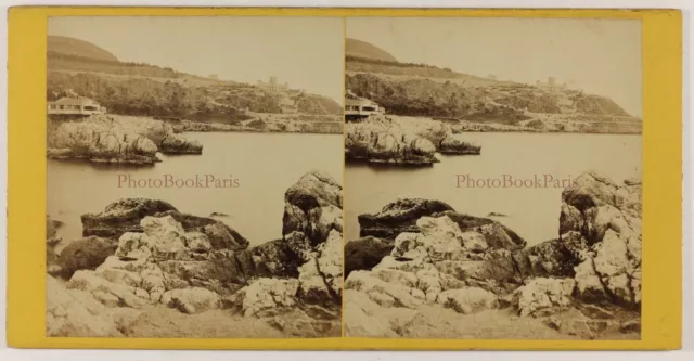 Frankreich Nizza Felsen Château c1865 Foto Stereo Vintage Albumin P46L4n