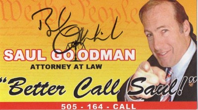 BOB ODENKIRK BETTER Call Saul Autograph Signed Saul Goodman Business