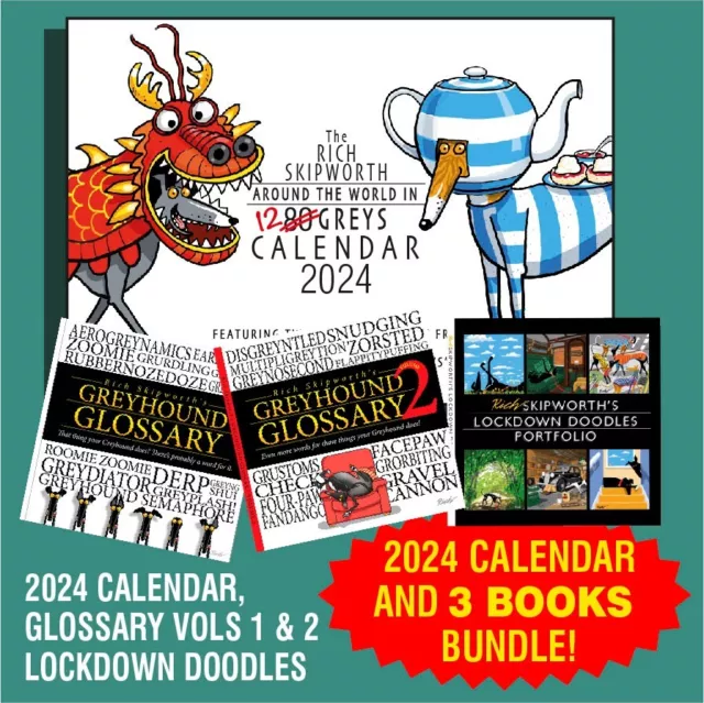 The Rich Skipworth 2024 Calendar, Glossary Vol 1, 2 & Lockdown Doodles Bundle