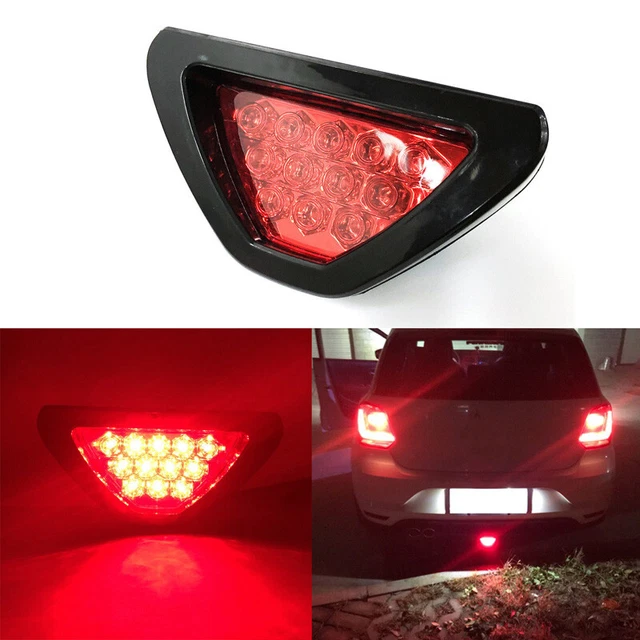 12V CAR SPORTY F1 Style Triangle LED Rear Stop Tail Third Brake Light ...