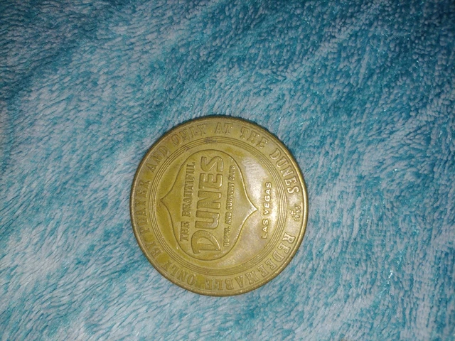 Dunes Hotel Casino $1 Slot Gaming Token - Las Vegas Nevada - Franklin Mint 1965