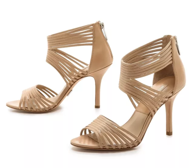 New Michael Kors Collection Johanna Leather High Heel Sandals Nude  Beige 10 40