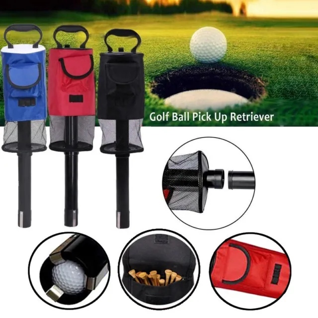 Golf Ball Shag Bag Practice Golf Ball Bag Holder Pick Up Receiver Tube Collector