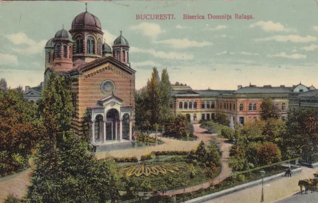 Carte postale ancienne POSTCARD ROUMANIE ROMANIA BUCARESTI biserica timbrée 1916