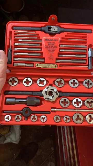 Snap On 41pc metric tap and die set 3 Taps Missing Vgc 12/3