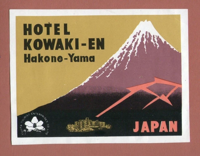 Rare Hotel luggage label Kofferaufkleber Japan Kowaki-en Hakone-Yama #189