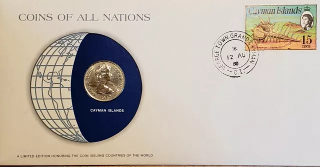 Coins of All Nations-Cayman Islands-1980 25 Cent Proof Coin KM# 4 Mintage: 1,215