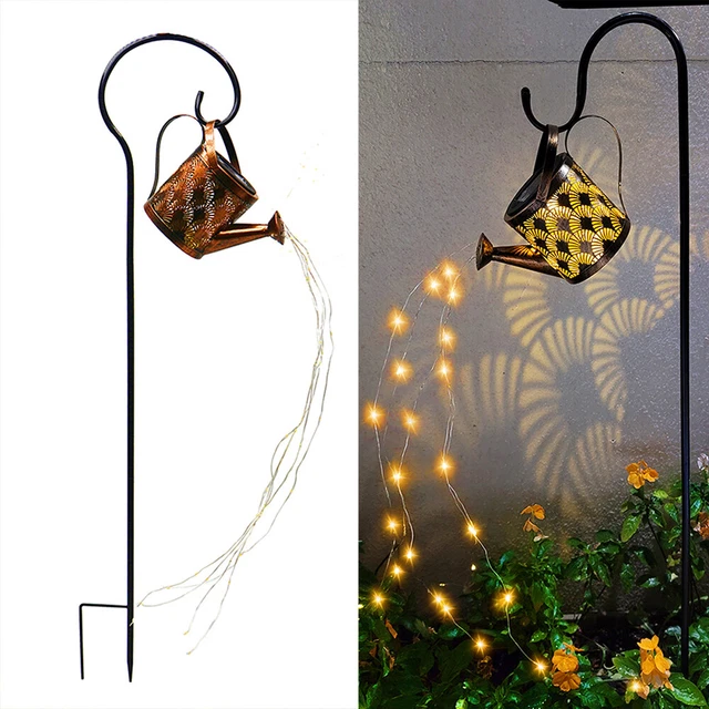 2PACK! Solar Watering Can Light Garden Outdoor Waterproof Kettle Yard Art Lamp