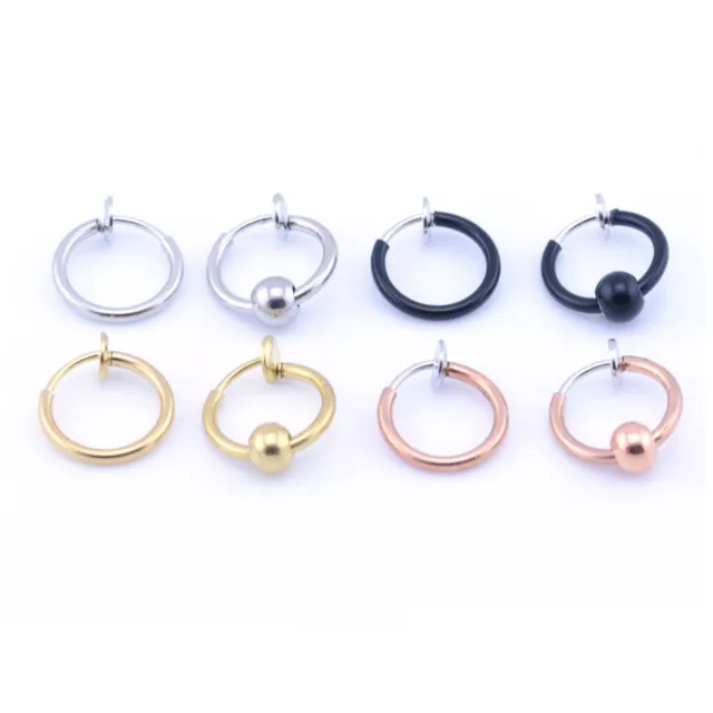 Nariz Aro Anillo Oreja Septum Labios Ceja Pendientes Bcr Piercing Falso de Clip