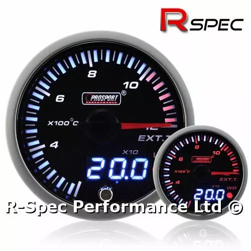 Prosport 60mm JDM Dual Display Stepper Motor Warn Exhaust Temp Temperature Gauge