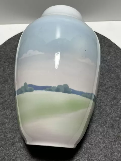 vintage Jugendstil Vase, Metzler & Ortloff, Porzellan, Motiv Vase, Landschaft 3