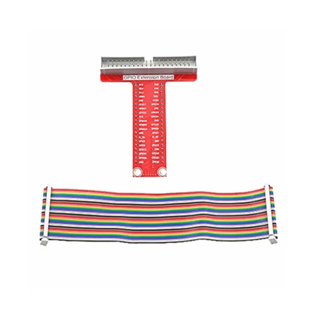 T GPIO Breakout Expansion Board +40Pin Rainbow Cable DIY For Raspberry Pi B+ 3 2