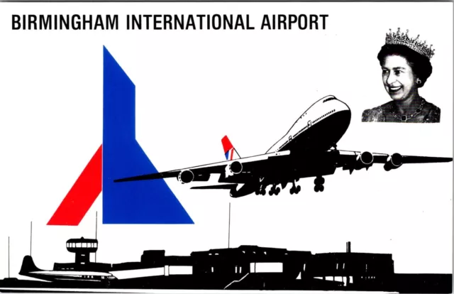 Limted Edition Postcard, Birmingham International Airport, QEII Queen Elizabeth