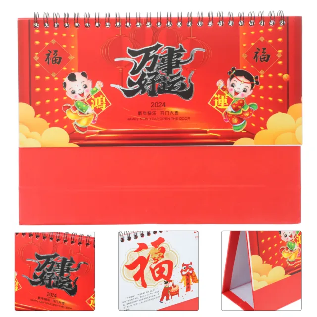 Chinesischer Tischkalender 2024, Neujahrskalender 2024, freistehender