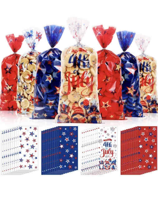Bolsos de golosinas estrella patriótica con bandera americana feliz 4 de julio fiesta favores