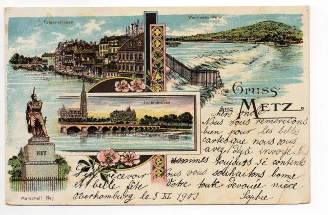 METZ moselle CPA 57 GRUSS Aus metz Souvenir de Metz carte 4 vues