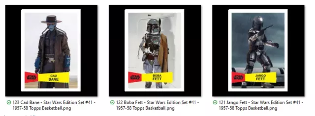 2023 Throwback Thursday Star Wars Set #41 1957-58 Topps Boba Jango Fett Cad Bane