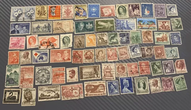 Australian Stamps Used Pre Decimal Mixed Lot X 72