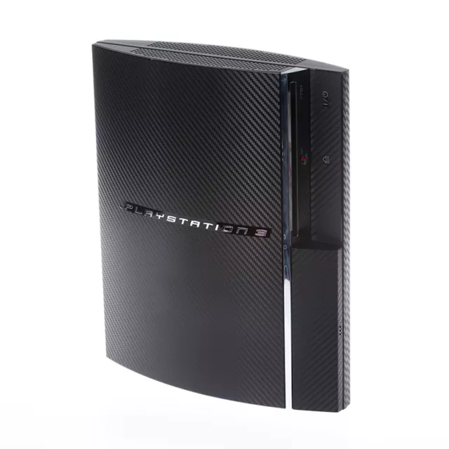 Strukturierte schwarze Kohlefaser Playstation PS3 Fett Aufkleber Skin Aufkleber Cover Wrap